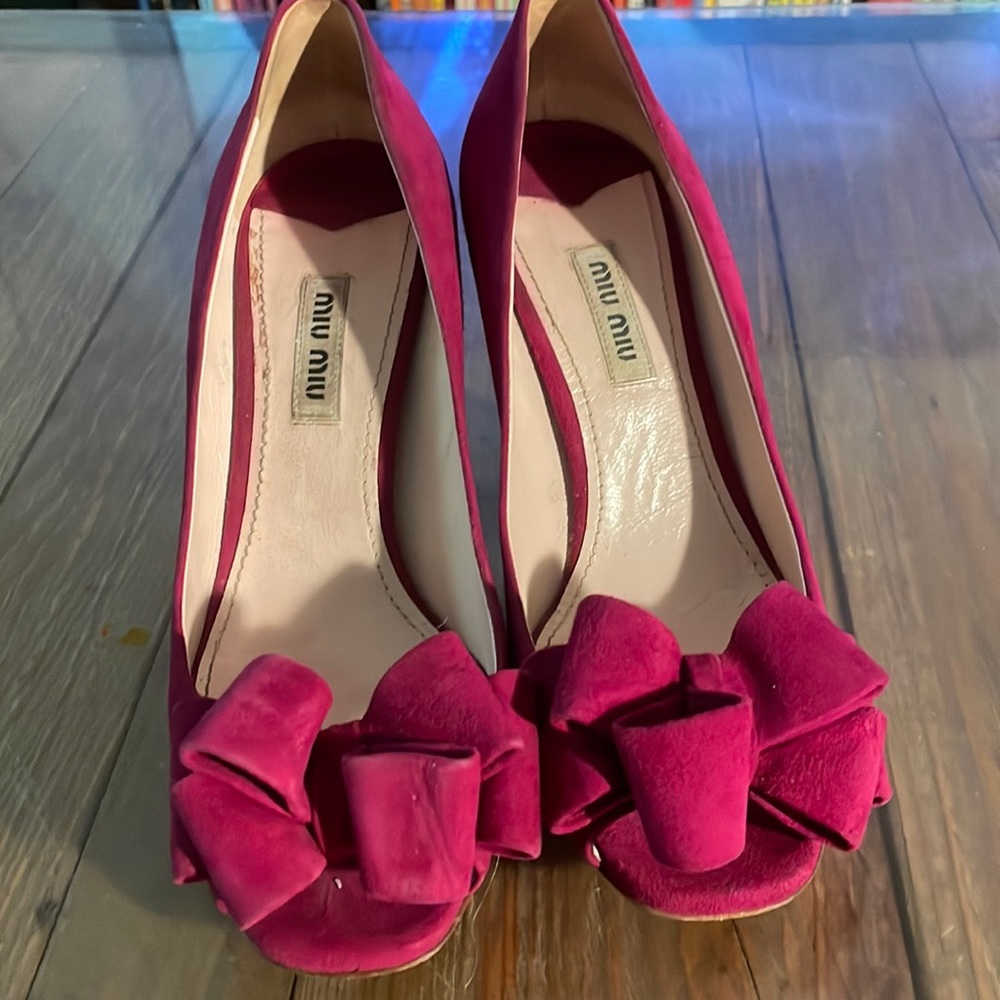 Miu Miu Fuschia Peeptoe